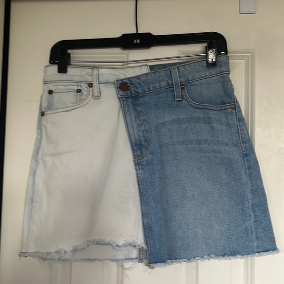 A+O Two Tone Asymmetrical Denim Skirt gently worn - Picture 3 of 8